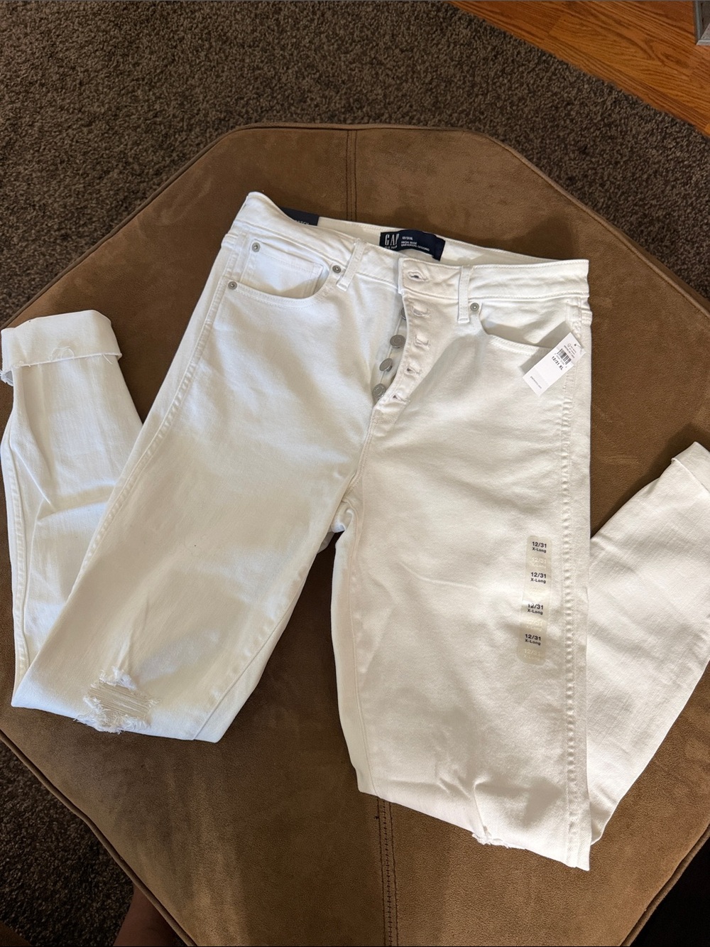 GAP Factory Women's Skinny White High-Rise Button-Fly Jeans